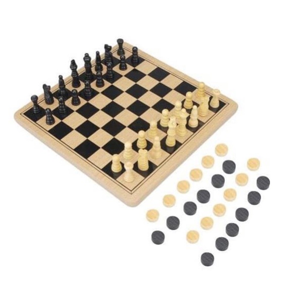 Brand New Pavilion Solid Wood Combo Chess/Checkers - Picture 3 of 12